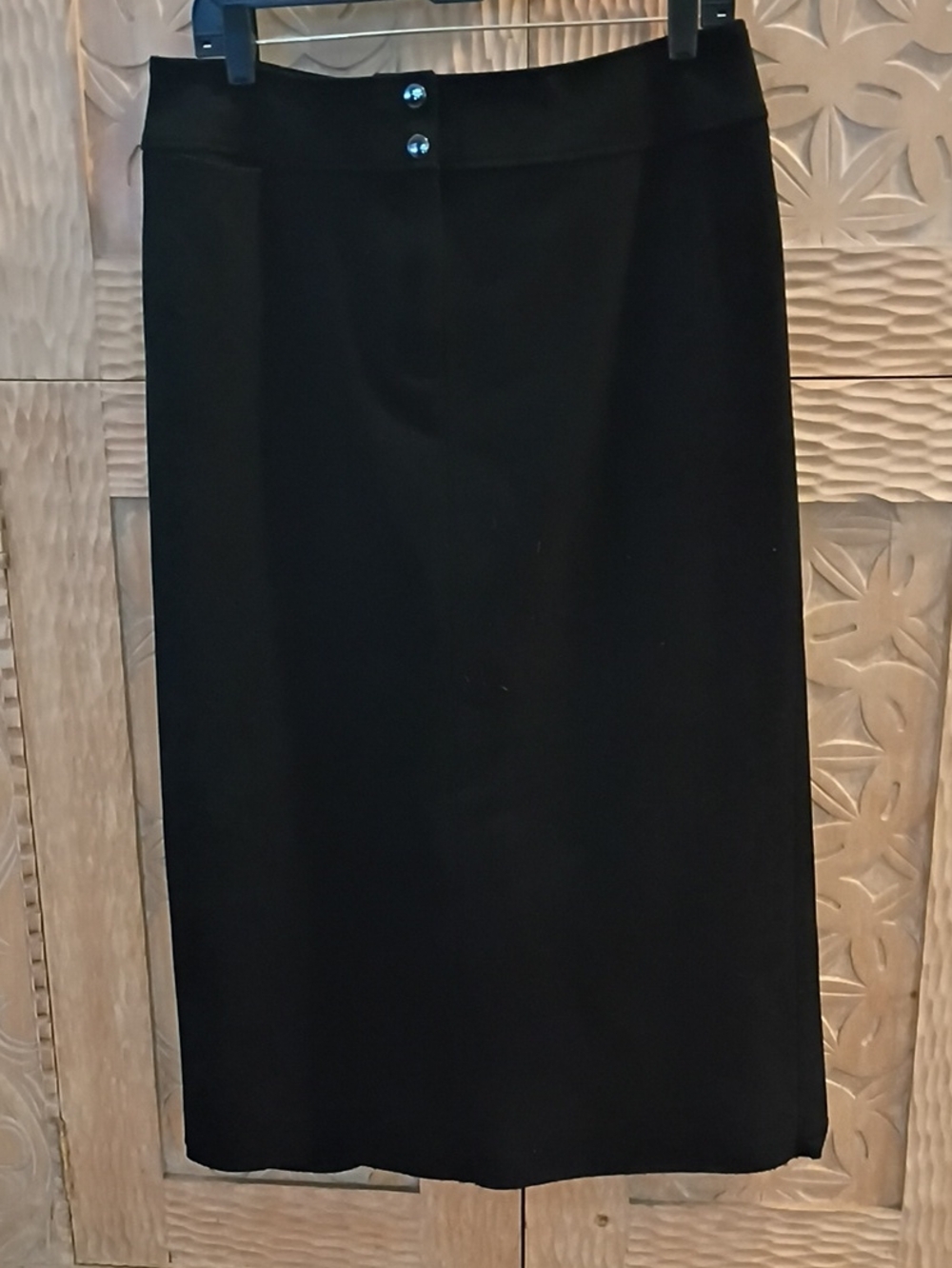 Lauren Ralph Lauren Black Pencil Skirt with Button Waist Detail